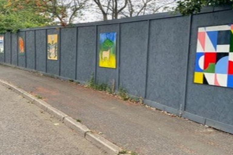The hoardings at the SherneBroke Road site in Waltham Abbey have been given a makeover